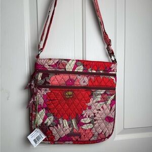 NWT Vera Bradley Bohemian Blooms Triple Zip Hipster  Crossbody 12” X 12” X 1.25”